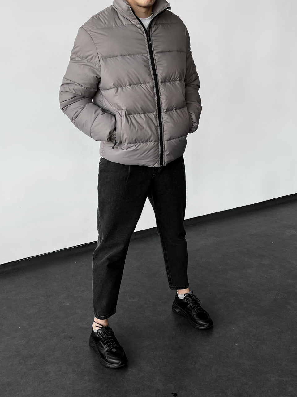 Чоловіча куртка стьобана демісезонна Reload Blackout темно-сірий - Фото 4