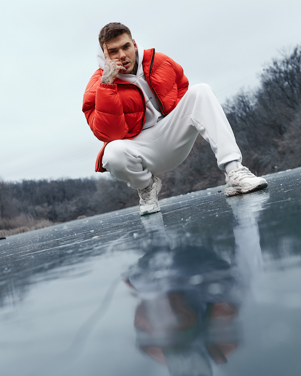 Зимова чоловіча куртка Homie червона Пушка Огонь - Фото 4