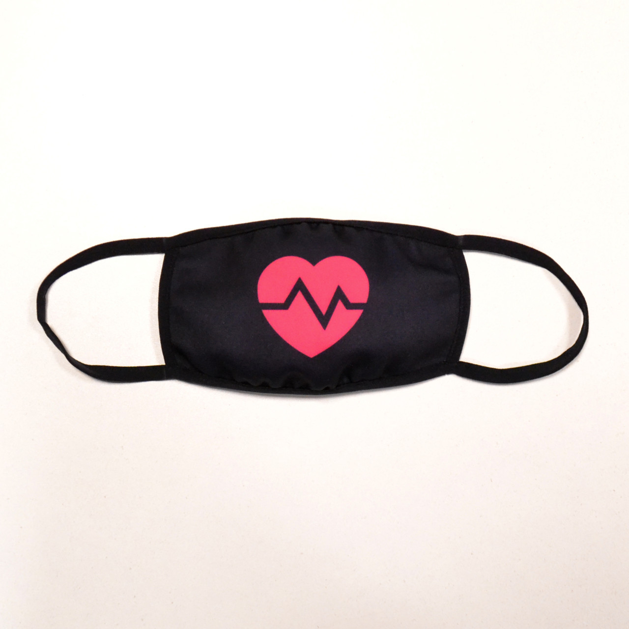 Маска унісекс чорна маска для обличчя з принтом 'Серце' тканинна багаторазова TURWEAR - Фото 1