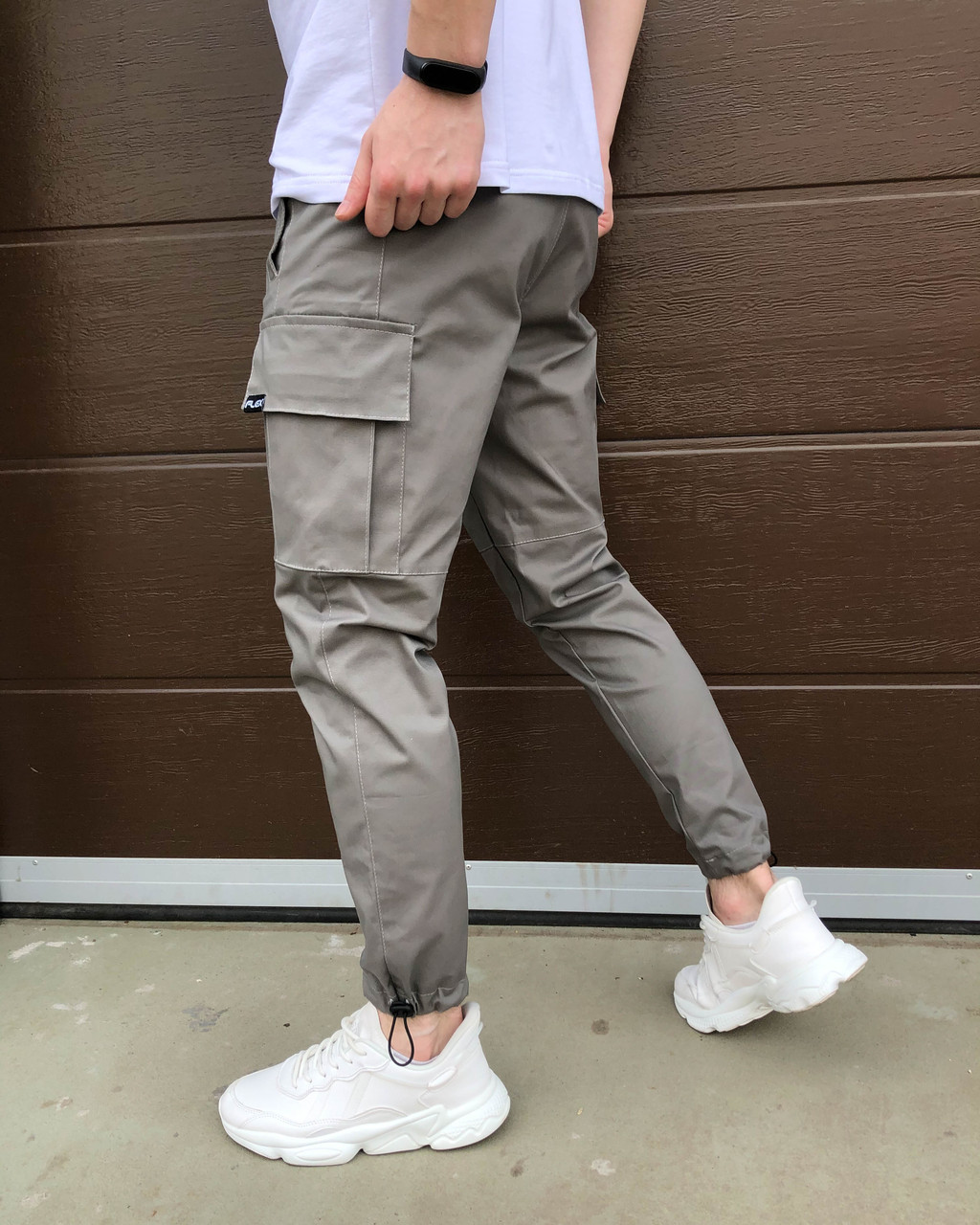Завужені карго штани джоггер сірі чоловічі з Утяжка від бренду Кларк TURWEAR - Фото 4
