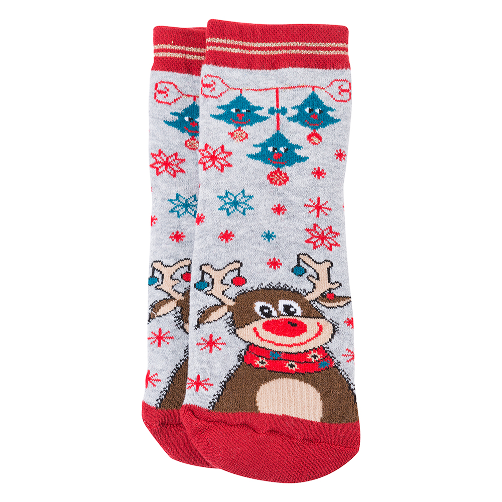 Шкарпетки жіночі новорічні, сірий MansSet