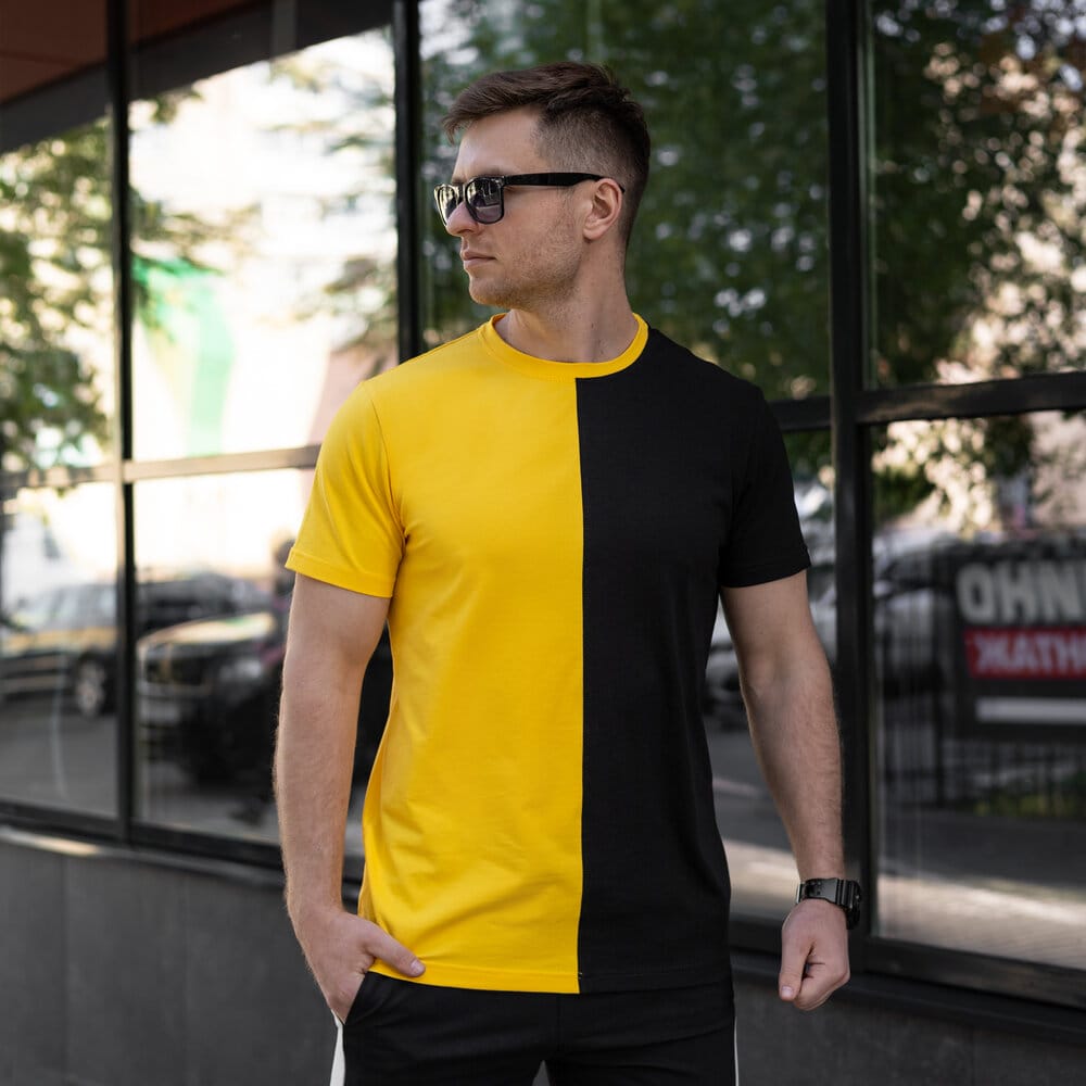 Чоловіча футболка бавовняна Pobedov Segmentation B2 жовто-чорна POBEDOV - Фото 3