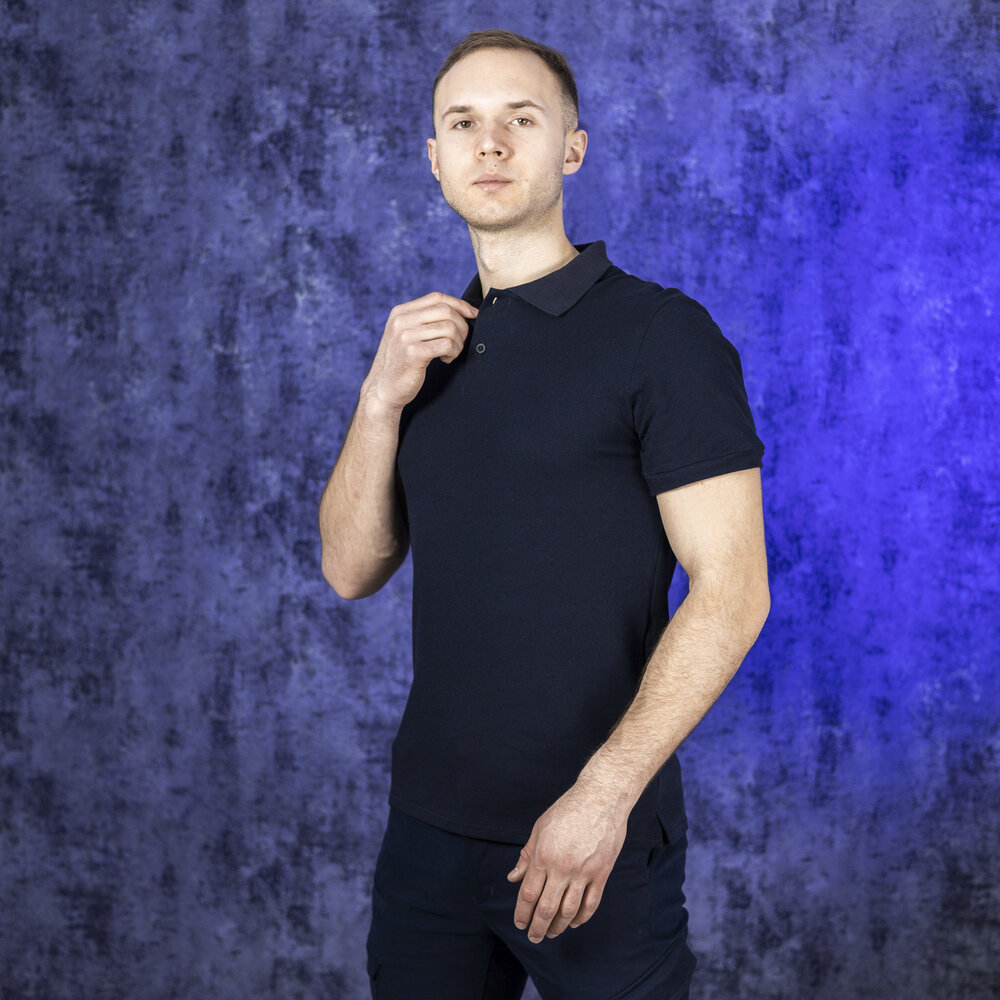 Чоловіча футболка поло темно-синя Pobedov Loft POBEDOV - Фото 2