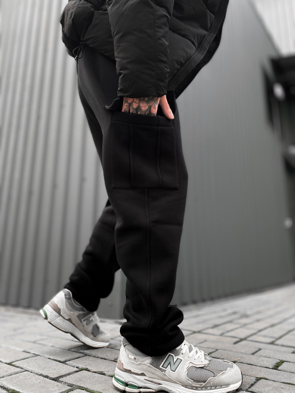 Мужские теплые спортивные штаны с начесом Reload Active черные/ Трикотажные штаны флисовые с кармаными - Фото 5
