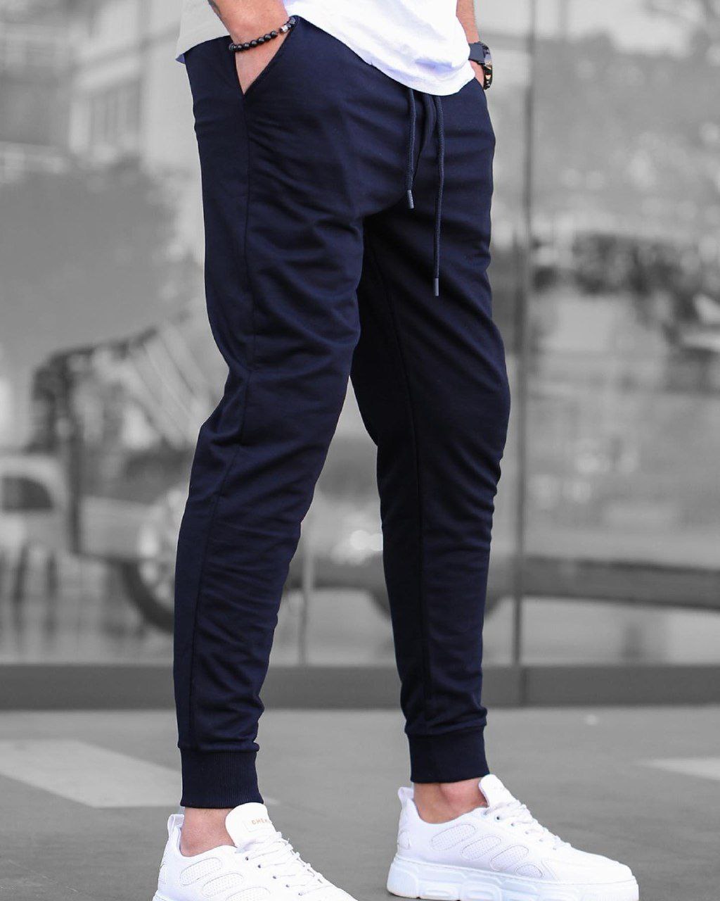 Мужские спортивные штаны трикотажные Reload Step синие / Легкие стильные зауженные спортивки летние - Фото 1