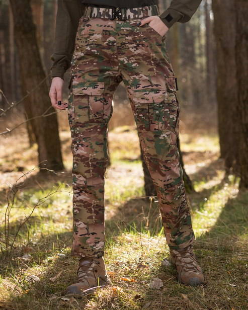 Жіночі брюки карго тактичні BEZET Воїн камуфляж