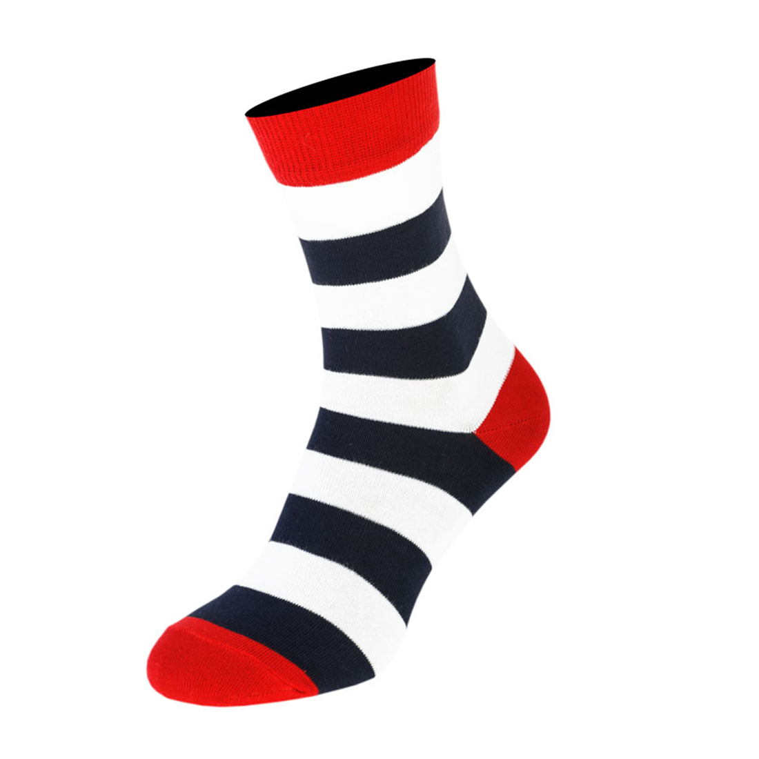 Шкарпетки чоловічі кольорові з бавовни, біла смужка MansSet - Фото 1