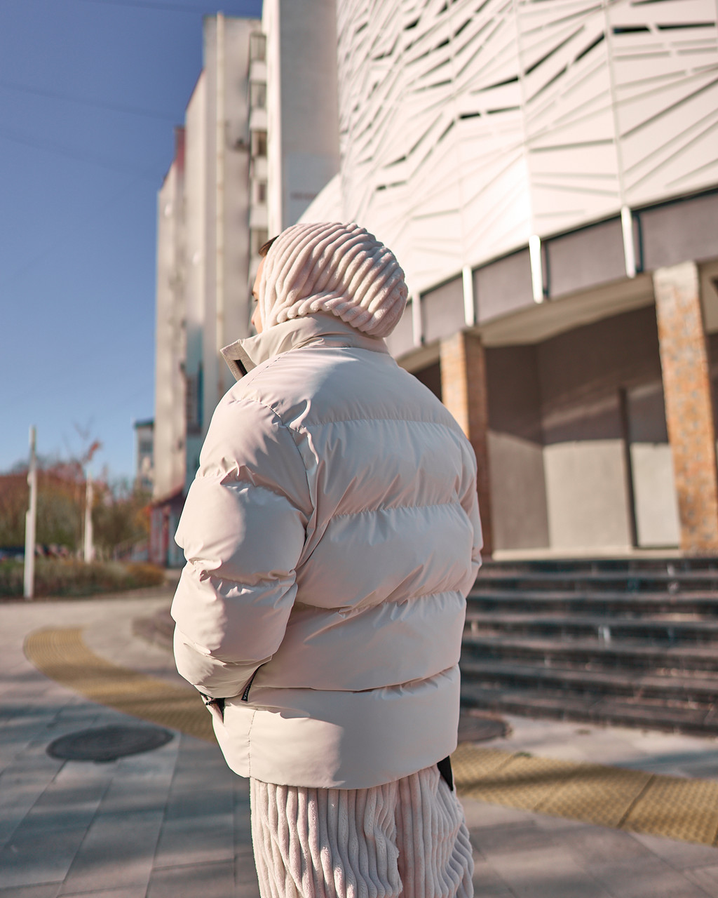 Зимова чоловіча куртка OGONPUSHKA Homie 2.0 Silk молочний Пушка Огонь - Фото 5