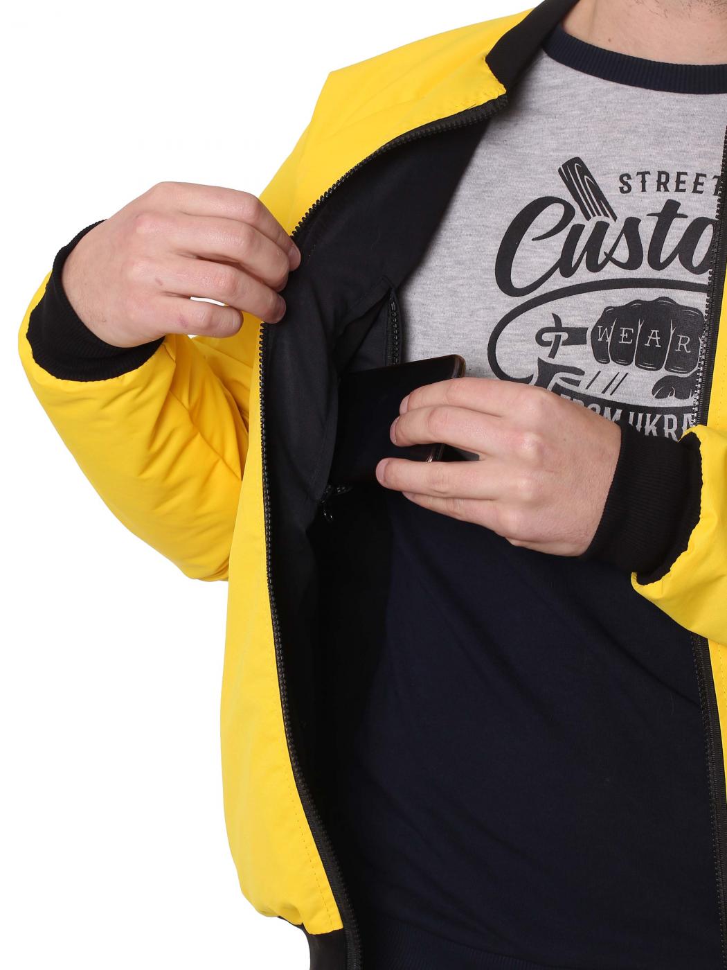 Куртка-бомбер двухсторонний Black/Yellow утеп Custom Wear - Фото 6