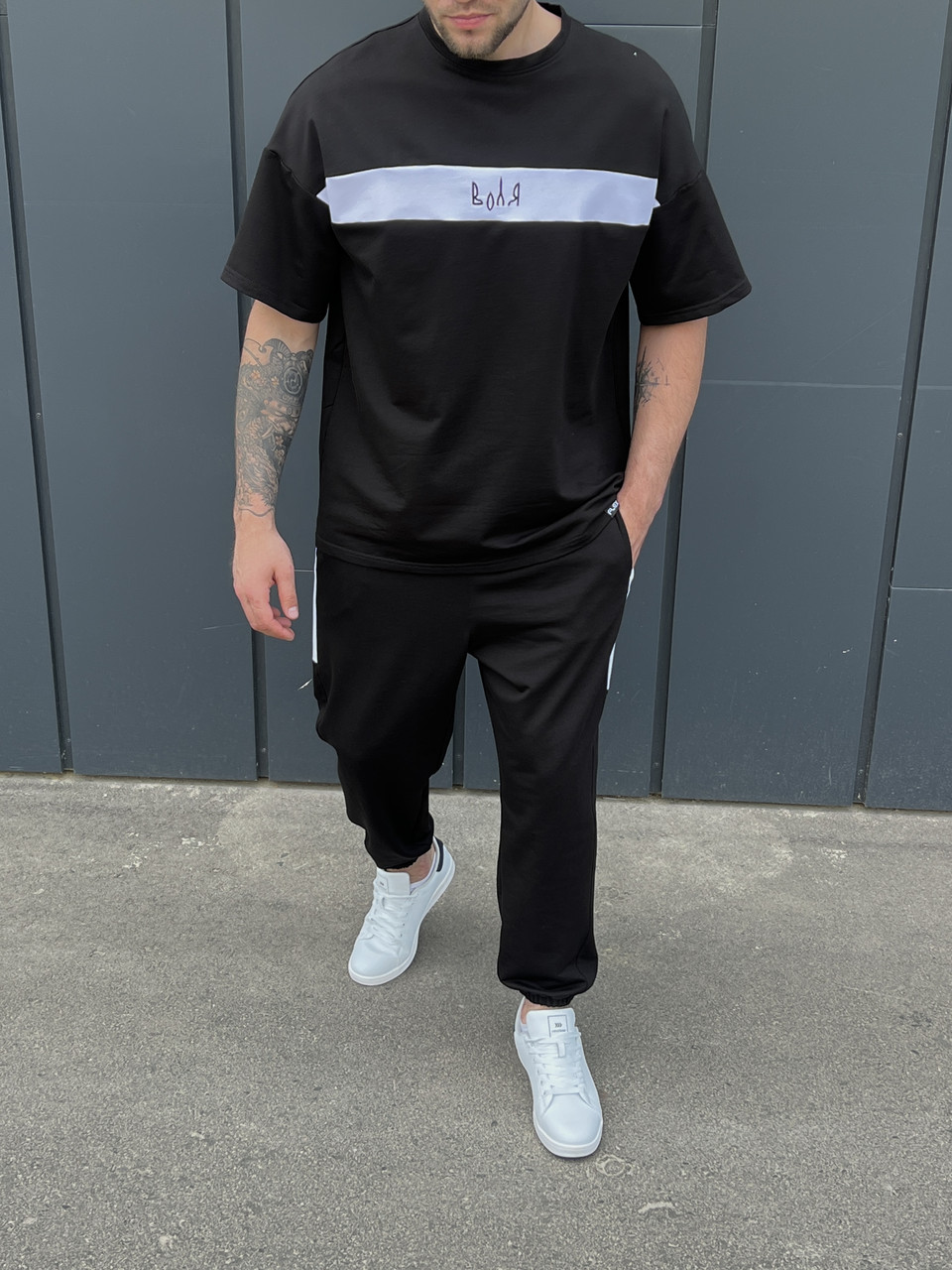Летний комплект футболка и штаны мужские черный модель Воля TURWEAR - Фото 3