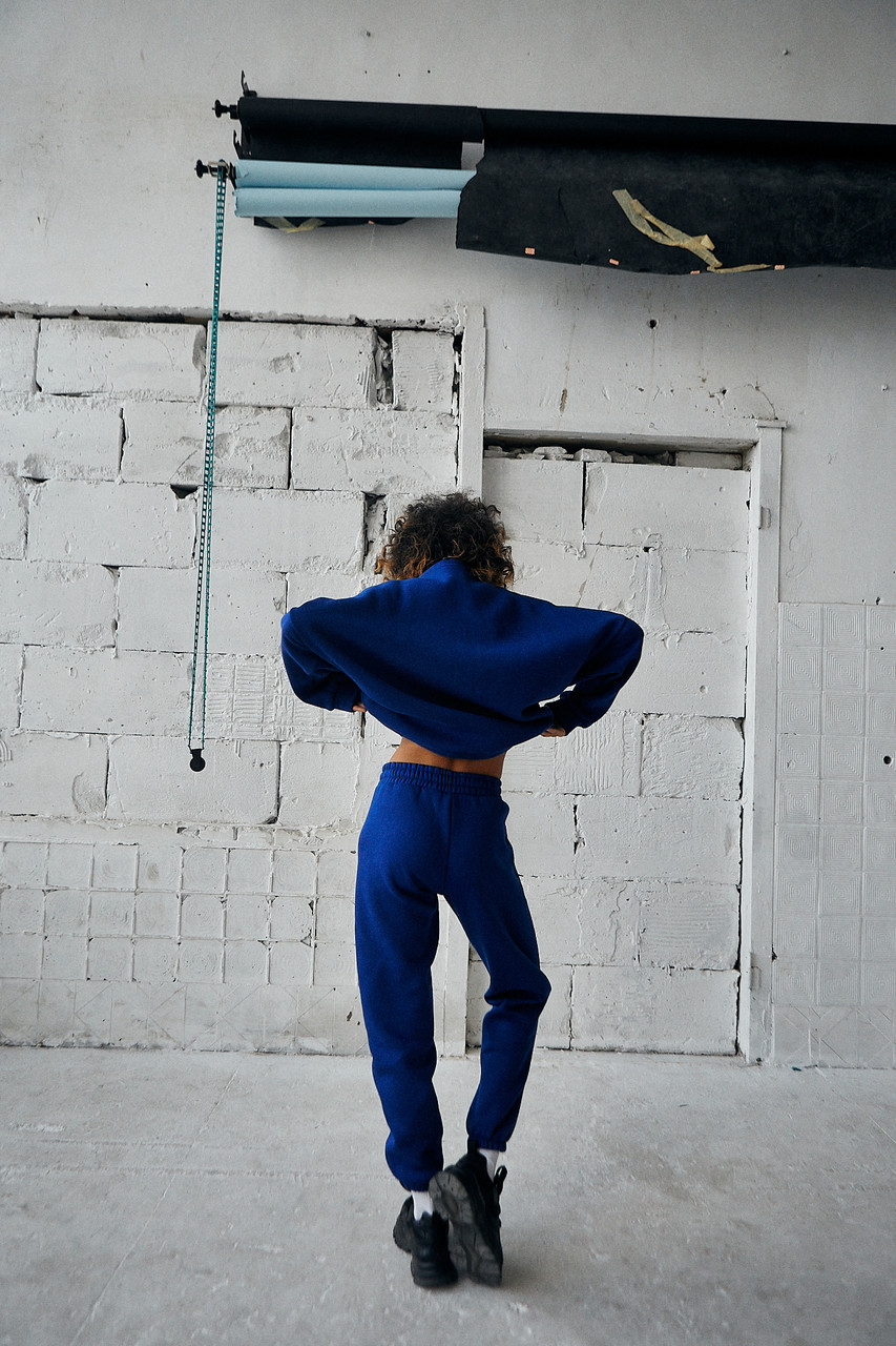 Утеплений спортивний костюм жіночий флісовий оверсайз Каліфорнія від бренду Луналі - Фото 2