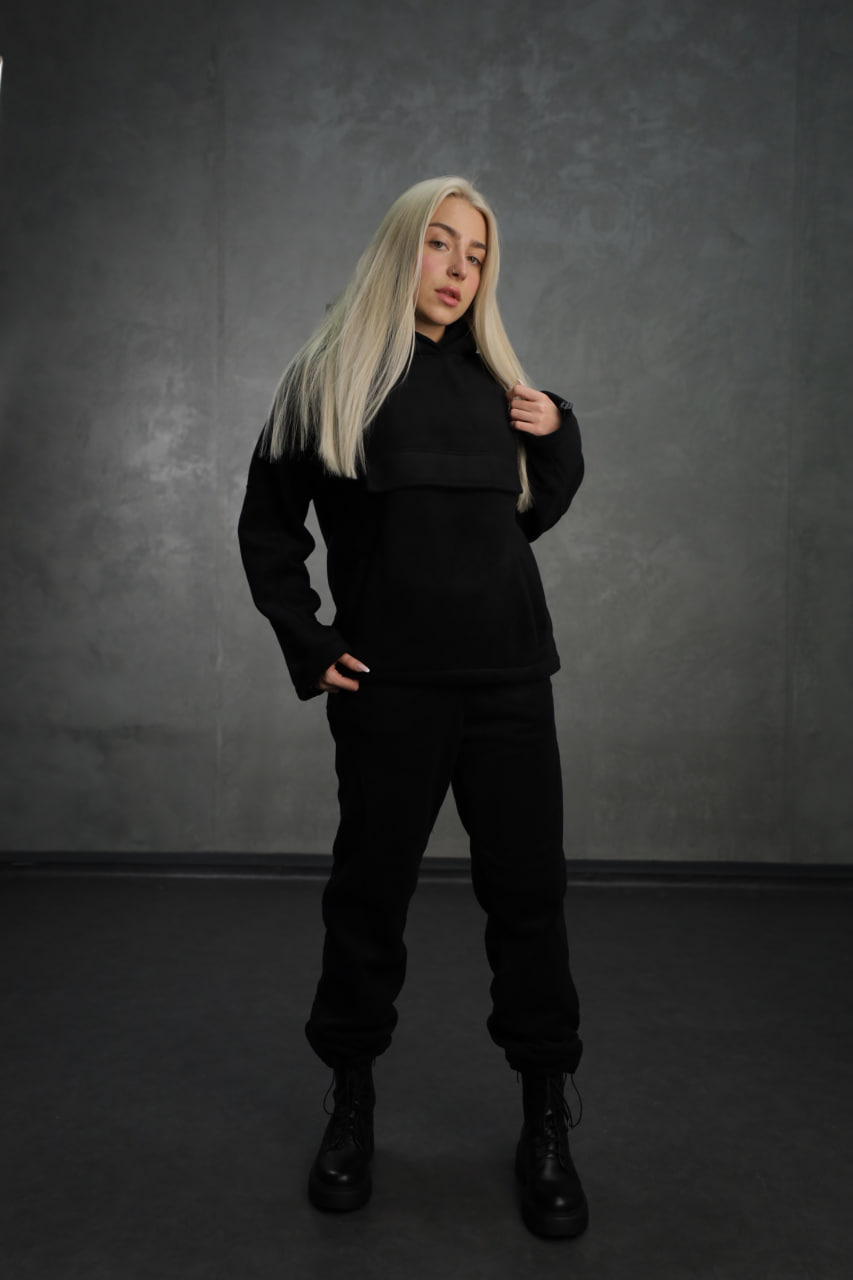 Теплый женский спортивный костюм оверсайз Reload - Flafi, черный - Фото 3