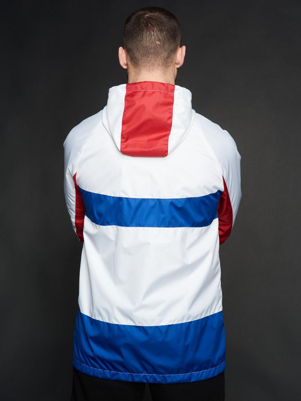 Вітрівка чоловіча Athletic біла, синє з червоним Custom Wear  - Фото 4