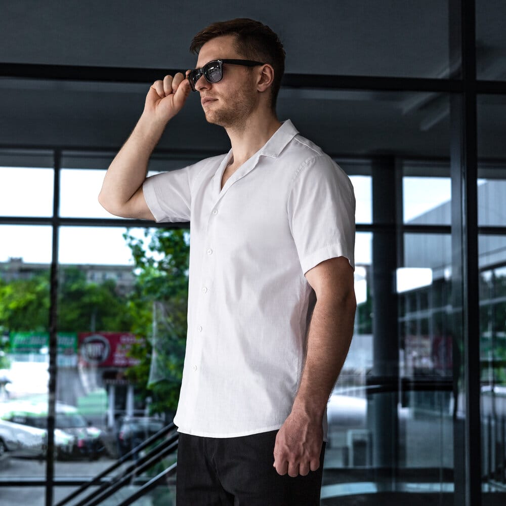 Чоловіча сорочка з коротким рукавом біла Pobedov Megapolis POBEDOV - Фото 3