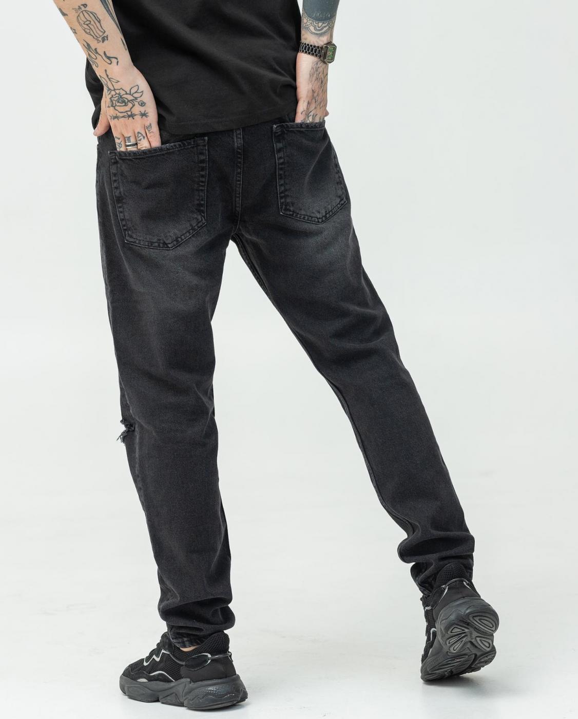 Чорні джинси BEZET Basic з перфорацією - Фото 3