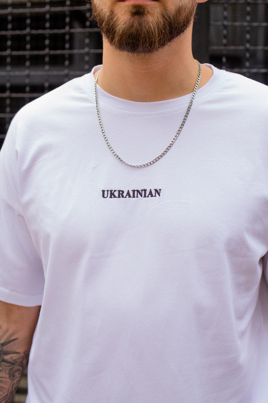 Оверсайз Футболка Without Ukrainian White Man - Фото 3