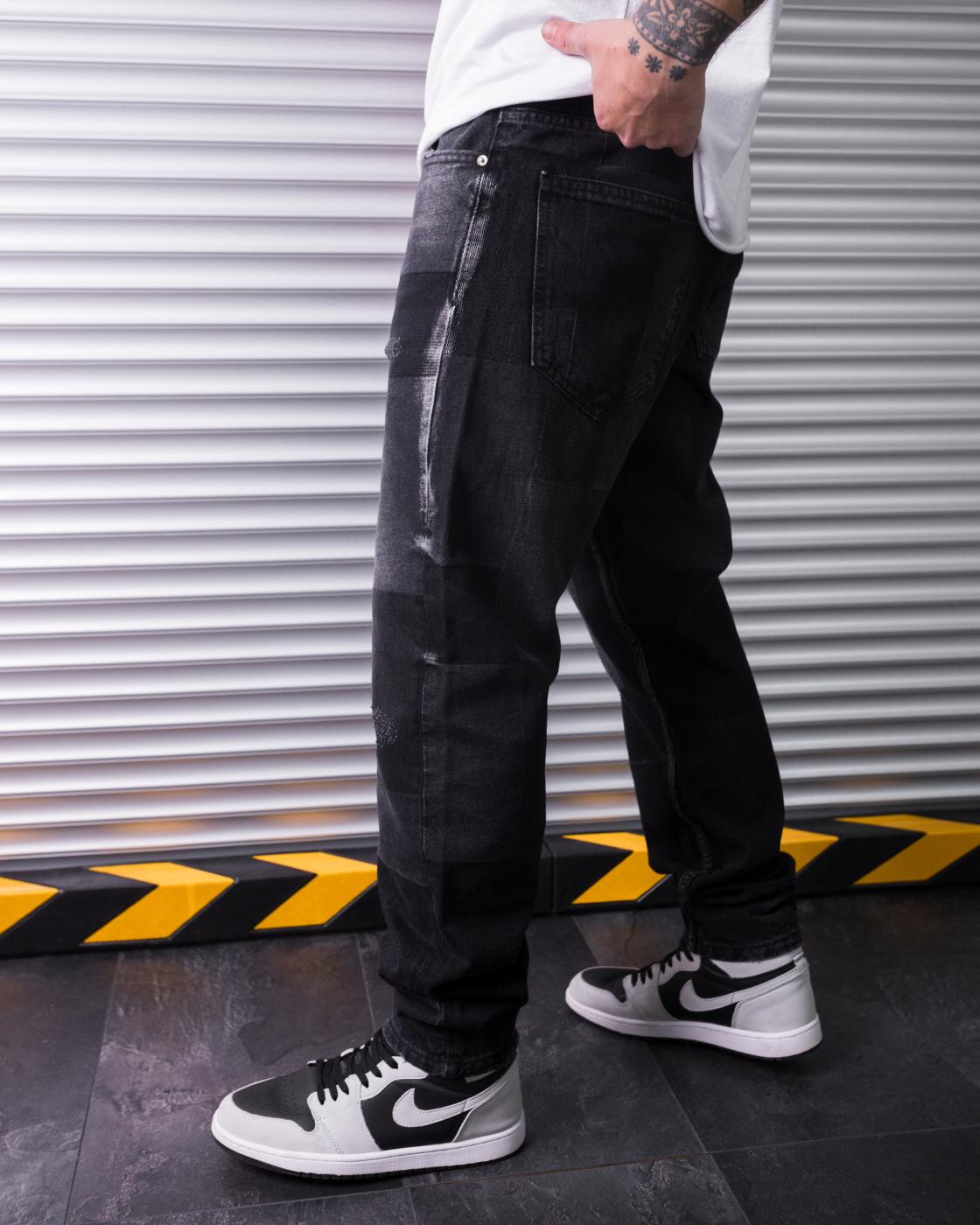 Мужские джинсы бойфренды широкие BEZET черный - Фото 4