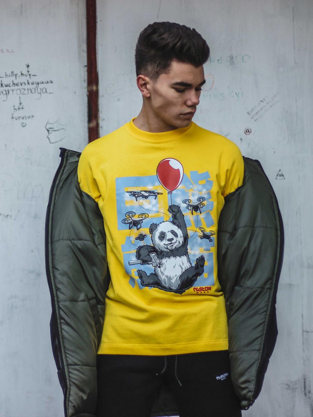 Світшот без начосу Custom Wear Criminal Panda жовтий Custom Wear - Фото 4