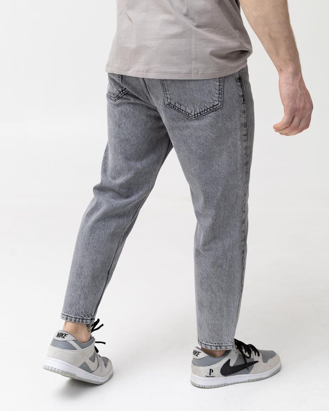 Мужские серые джинсы BEZET базовые бойфренды - Фото 2