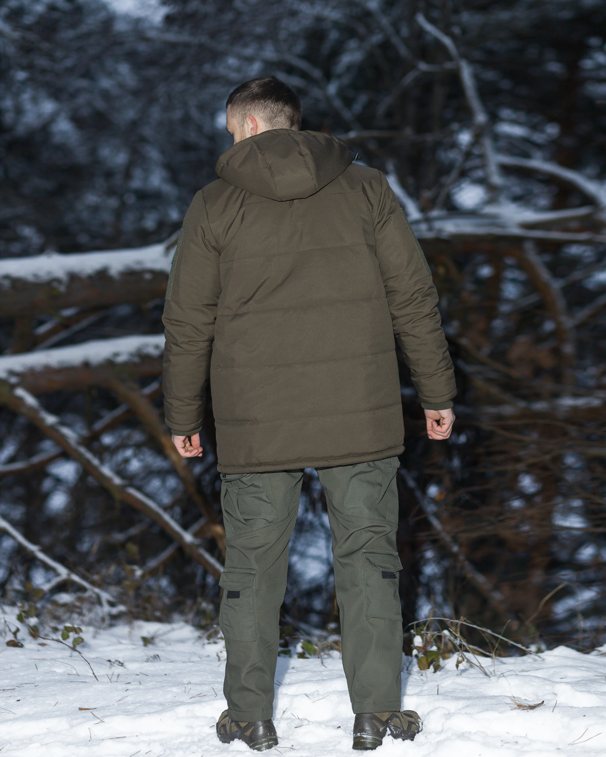 Комплект тактичний (Куртка парка зимова BEZET Ісландія хакі-Кофта флісова BEZET хакі-Штани карго теплі BEZET Alpha хакі) - Фото 6