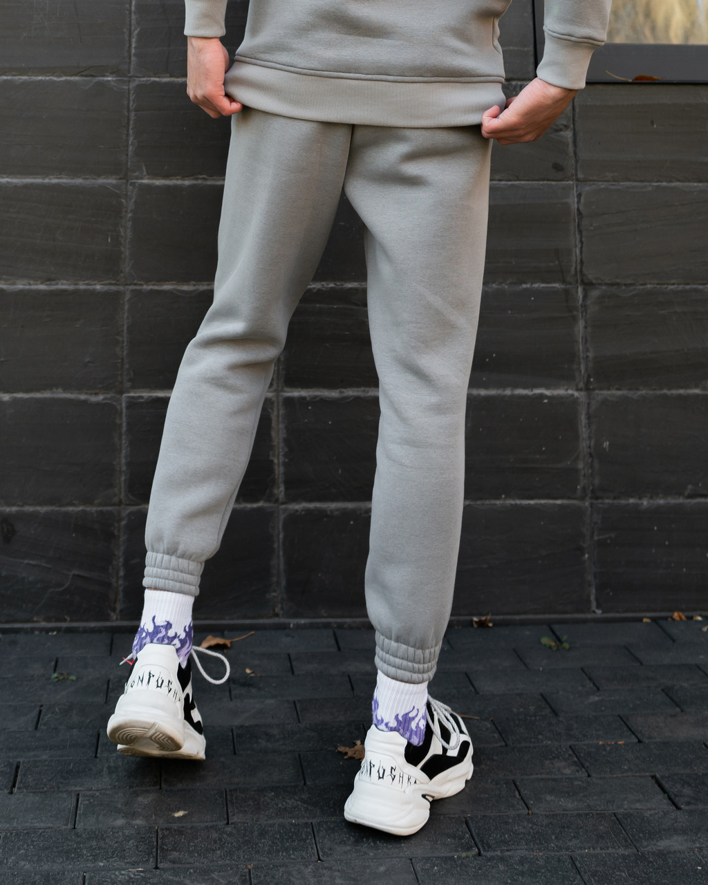 Теплые спортивные штаны Jog 2.0 серые Пушка Огонь - Фото 7