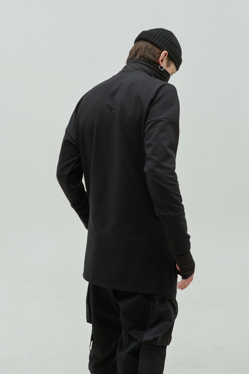 Лонгслив мужской черный с принтом от бренда ТУР модель Амфибия TURWEAR - Фото 1