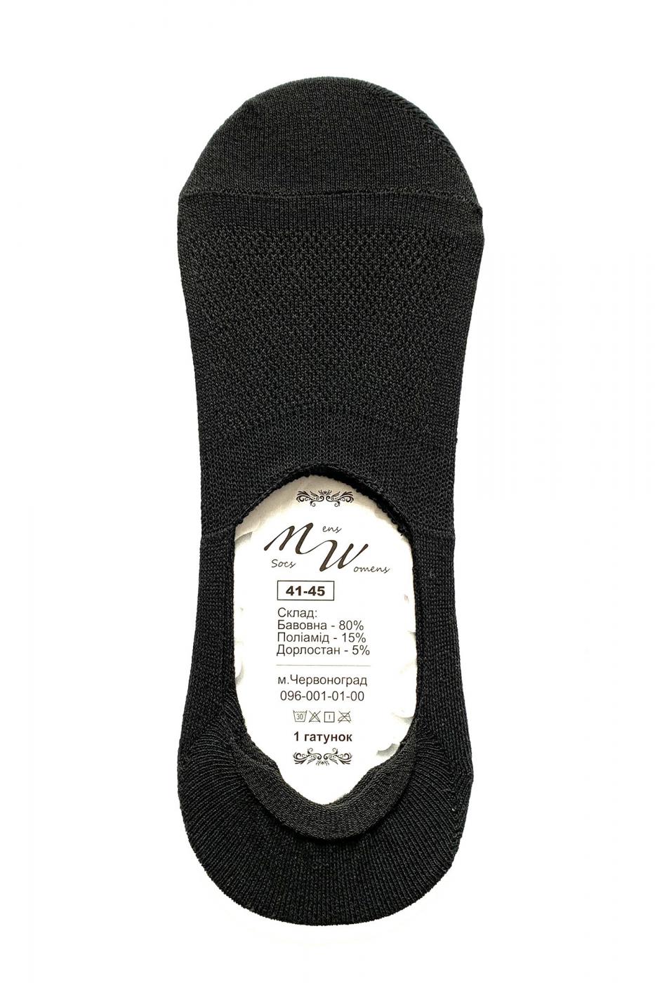 Шкарпетки Слiди Чорні Man 41-45 - Фото 1