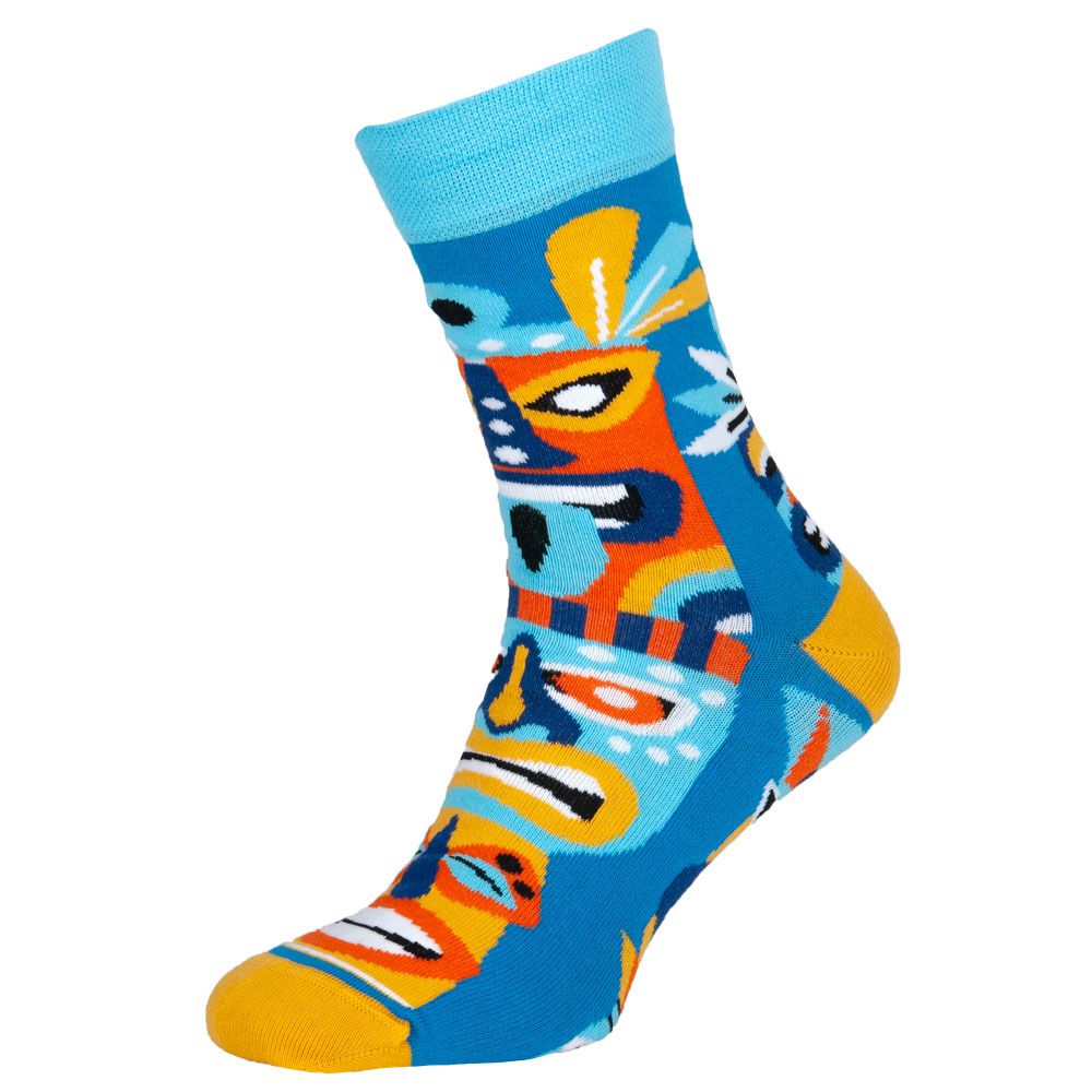 Шкарпетки чоловічі кольорові з бавовни, блакитний Маска MansSet