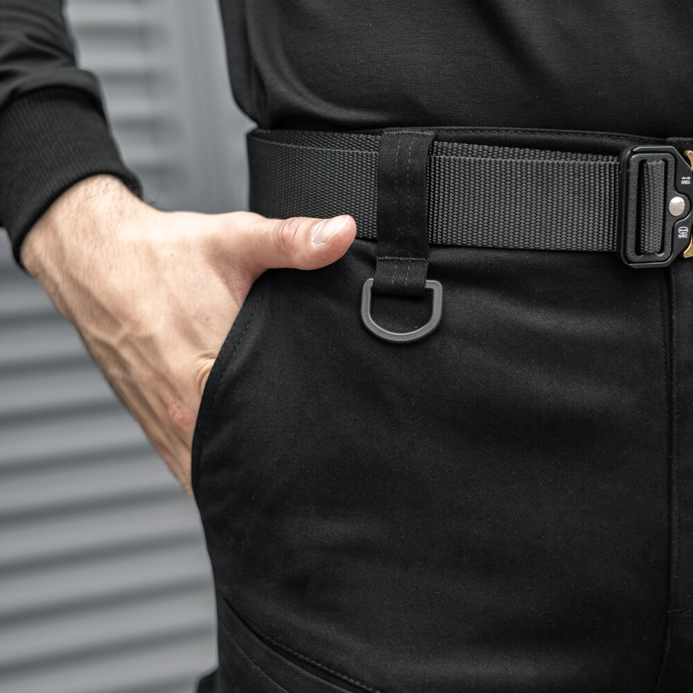 Штани карго чоловічі весняні з кишенями чорні Pobedov Tactical POBEDOV - Фото 6