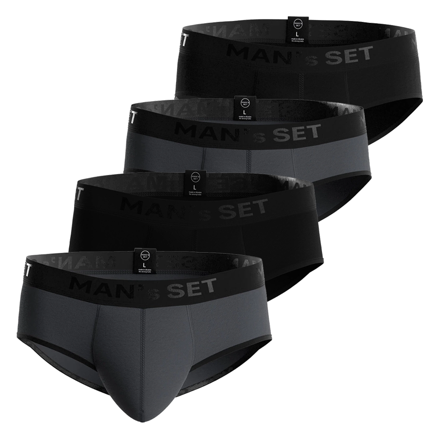 Комплект трусов MIX Briefs Slips Black Series, 4шт MansSet