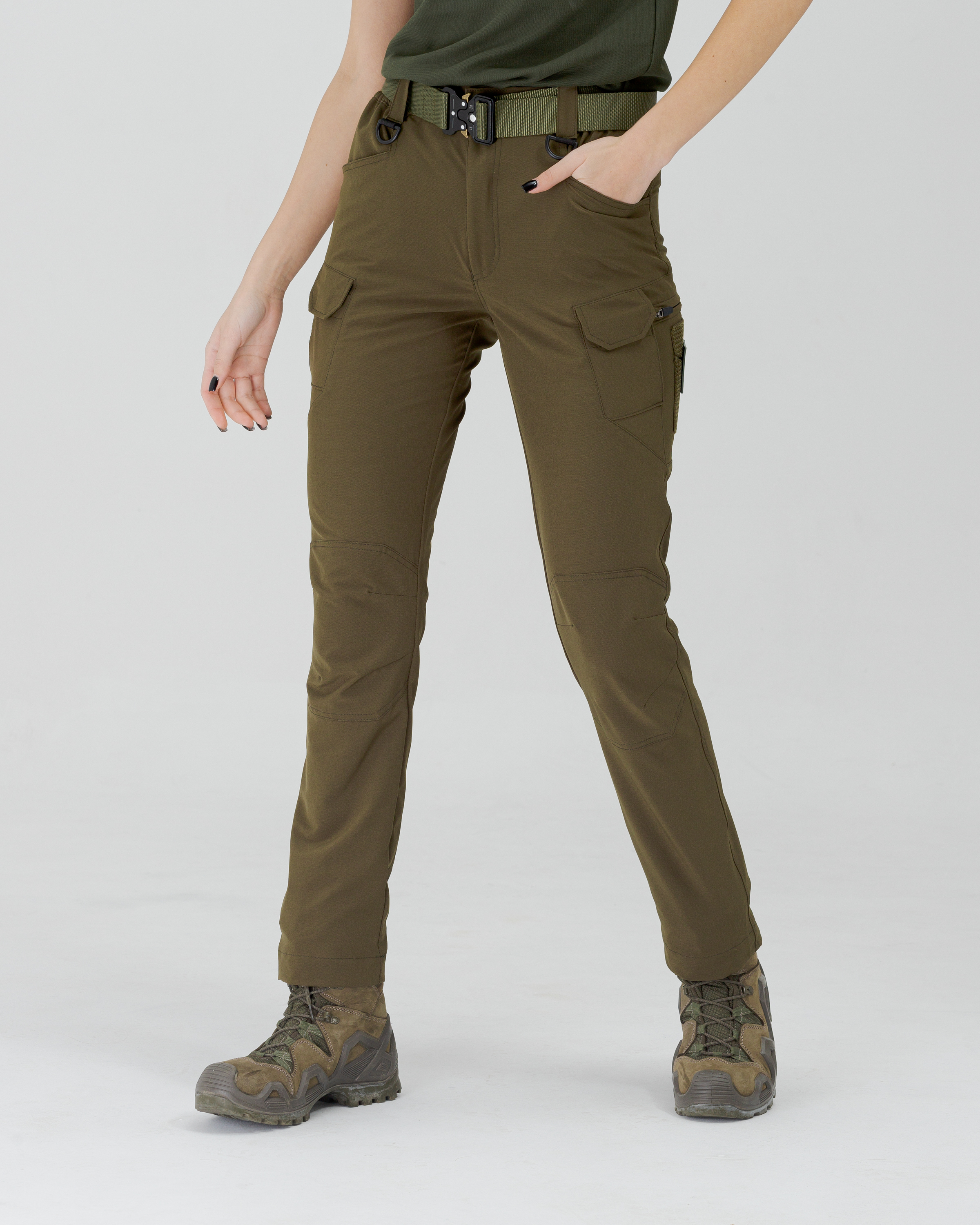 Жіночі брюки карго тактичні BEZET Байрактар хакі - Фото 1