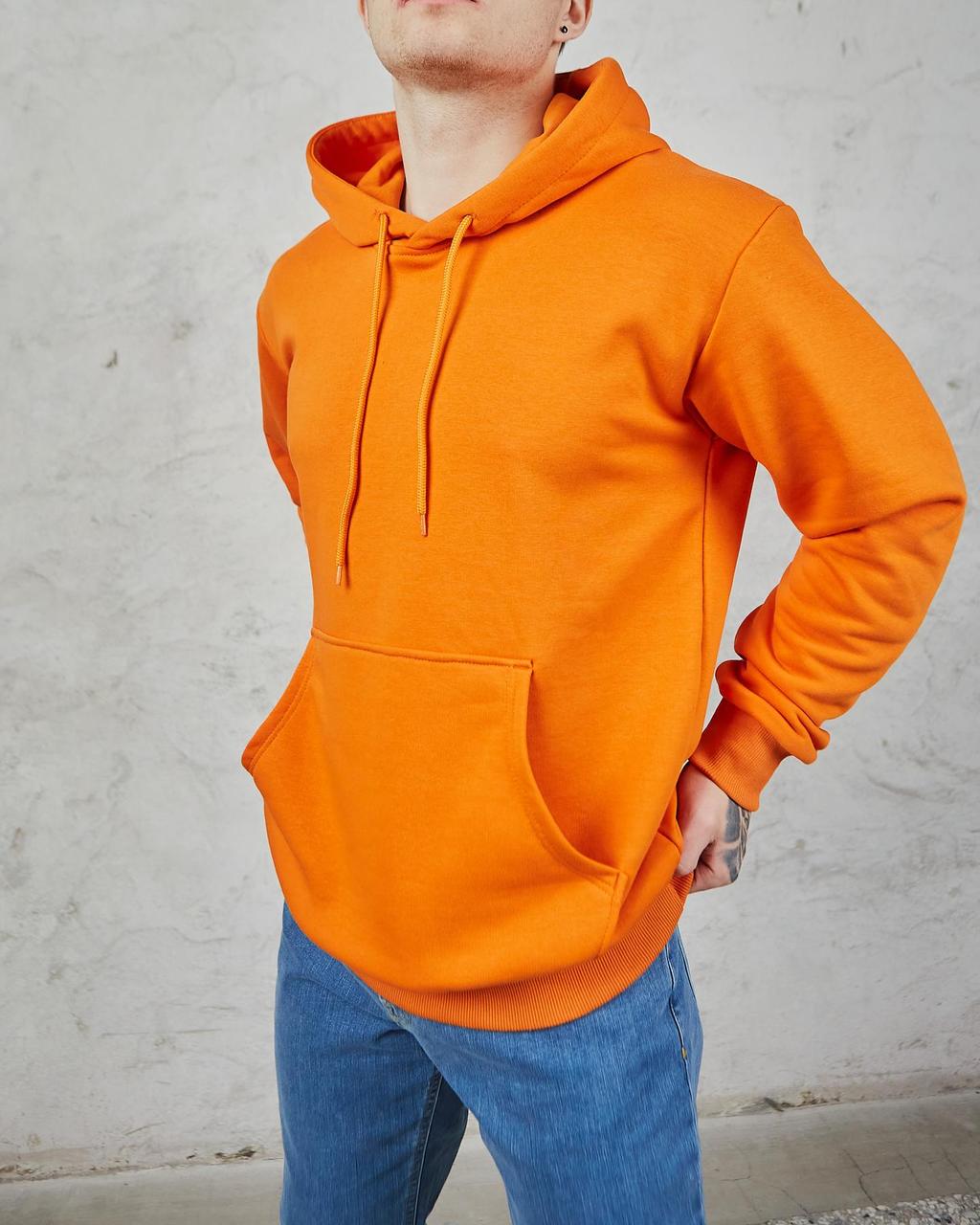 Худі чоловічий помаранчевий без принта від бренду ТУР TURWEAR - Фото 2