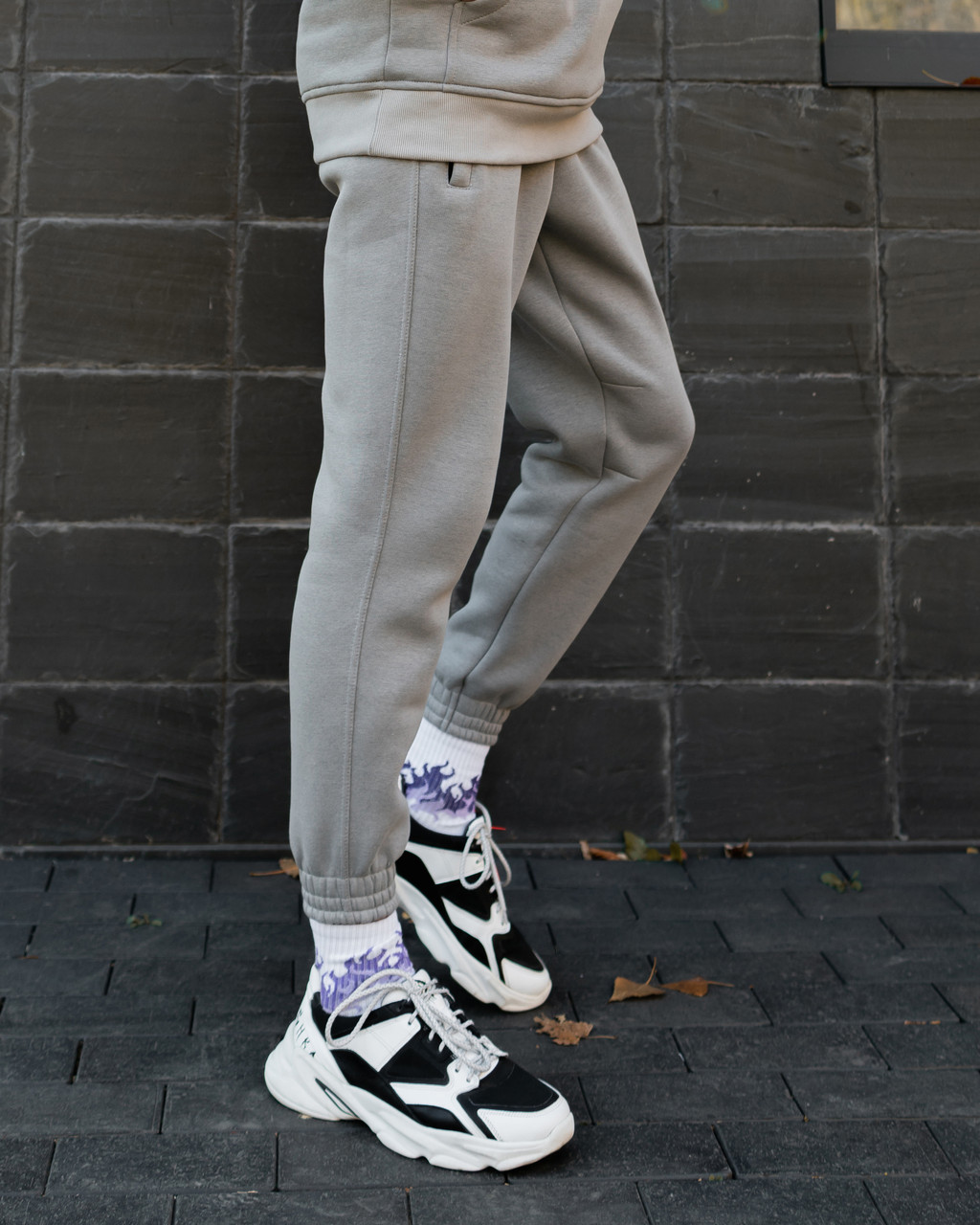 Теплые спортивные штаны Jog 2.0 серые Пушка Огонь - Фото 6