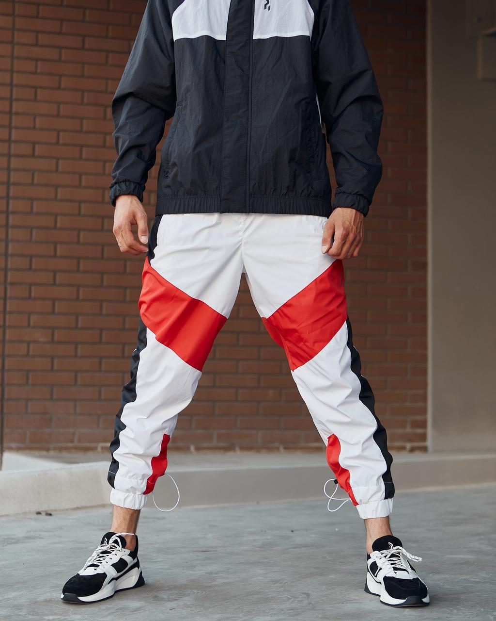 Спортивні штани Split біло-чорні з червоним Пушка Огонь - Фото 5