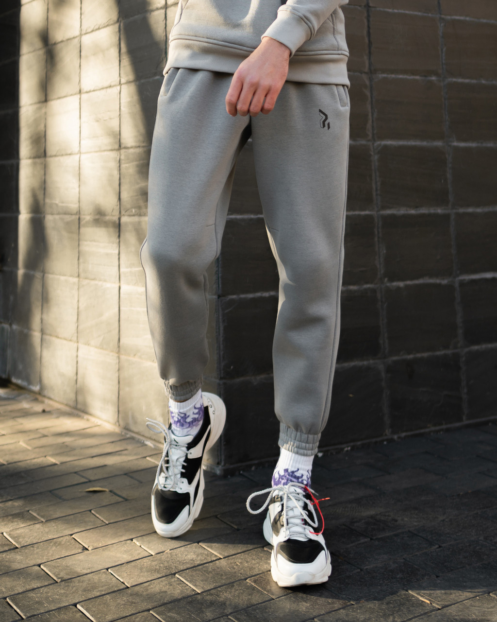Теплые спортивные штаны Jog 2.0 серые Пушка Огонь - Фото 5