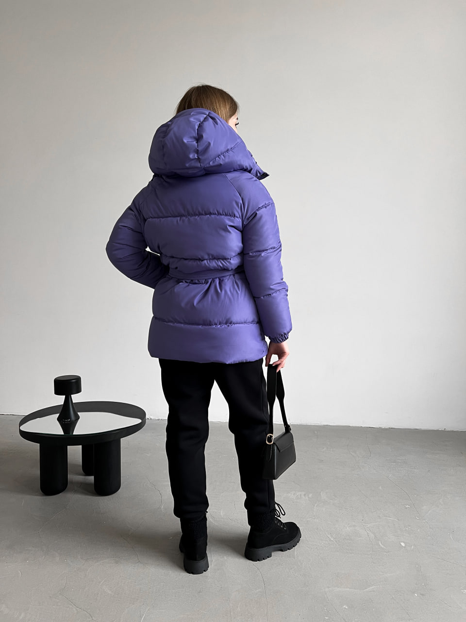 Женская зимняя куртка-пуховик Reload Elly фиолетовая / Зимний короткий пуховик оверсайз стильный теплый - Фото 3