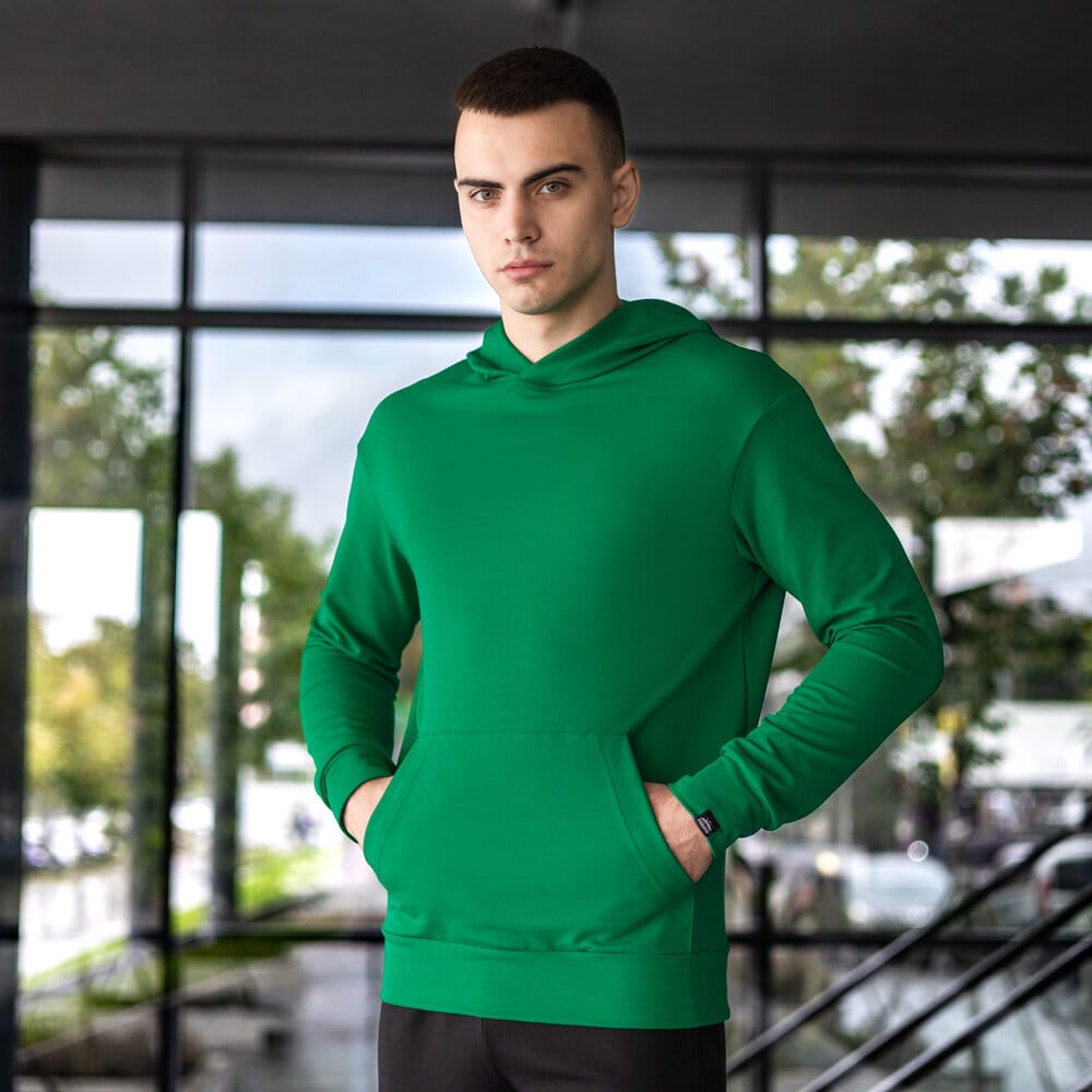 Чоловіче демісезонне худі з капюшоном зелене Pobedov 97 POBEDOV - Фото 4