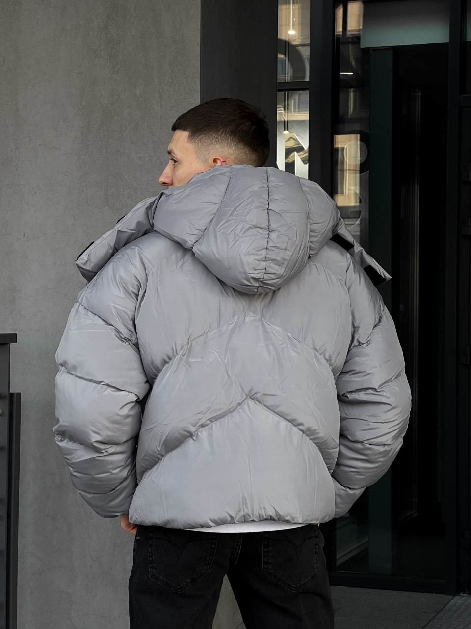Мужская зимняя куртка-пуховик Reload Quadro темно-серая - Фото 5