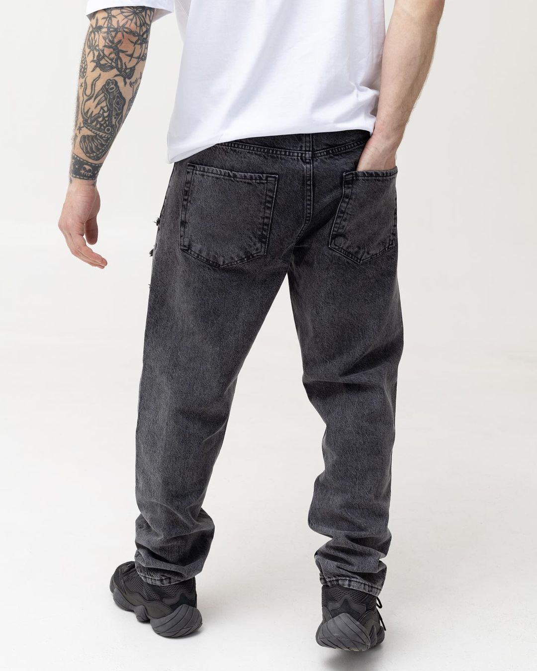 Чоловічі темно-сірі джинси BEZET базові рвані - Фото 2