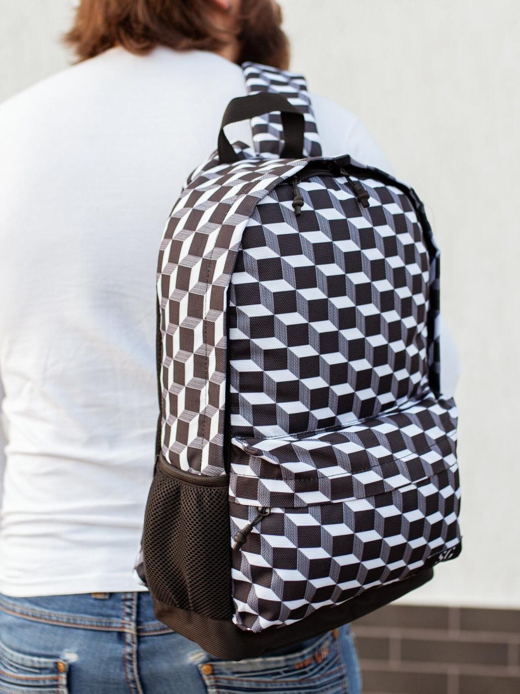 Мужской рюкзак черно-белый 3D SGEmpire