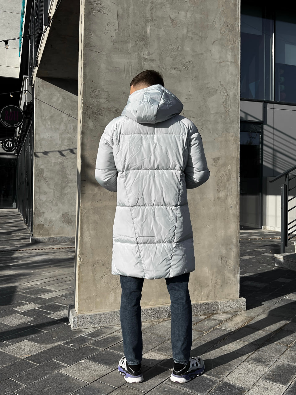 Чоловіча зимова пухова куртка парка Reload Stripe сірий - Фото 5