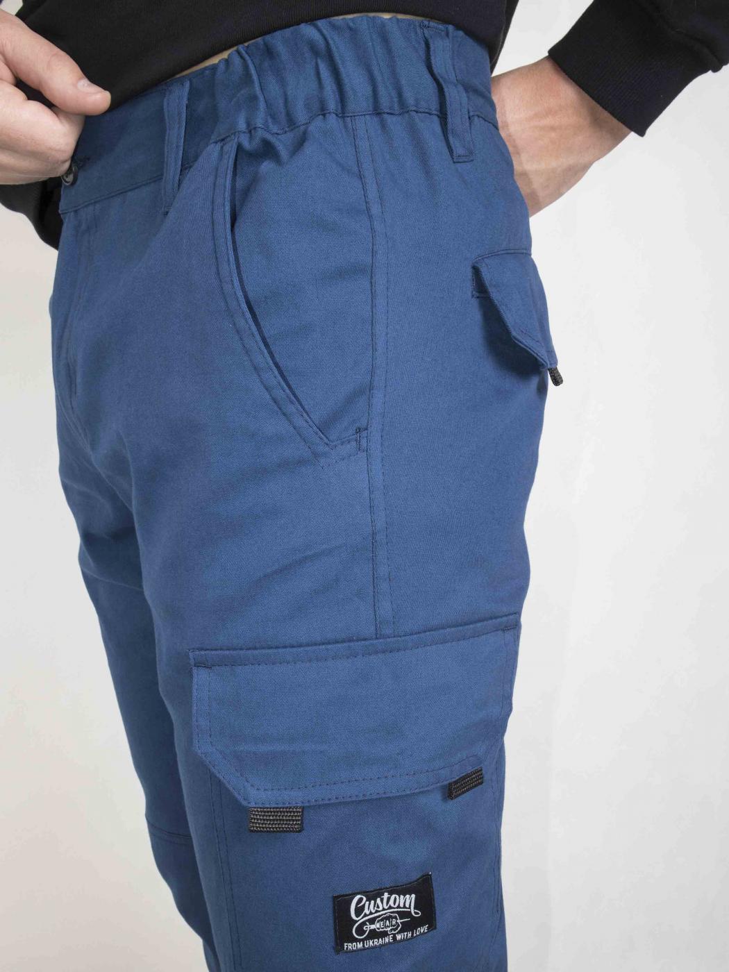 Штани без начосу Cargo Premium сині Custom Wear - Фото 4