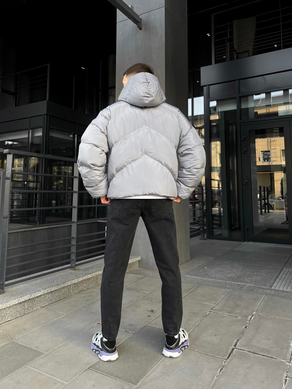 Мужская зимняя куртка-пуховик Reload Quadro темно-серая - Фото 6