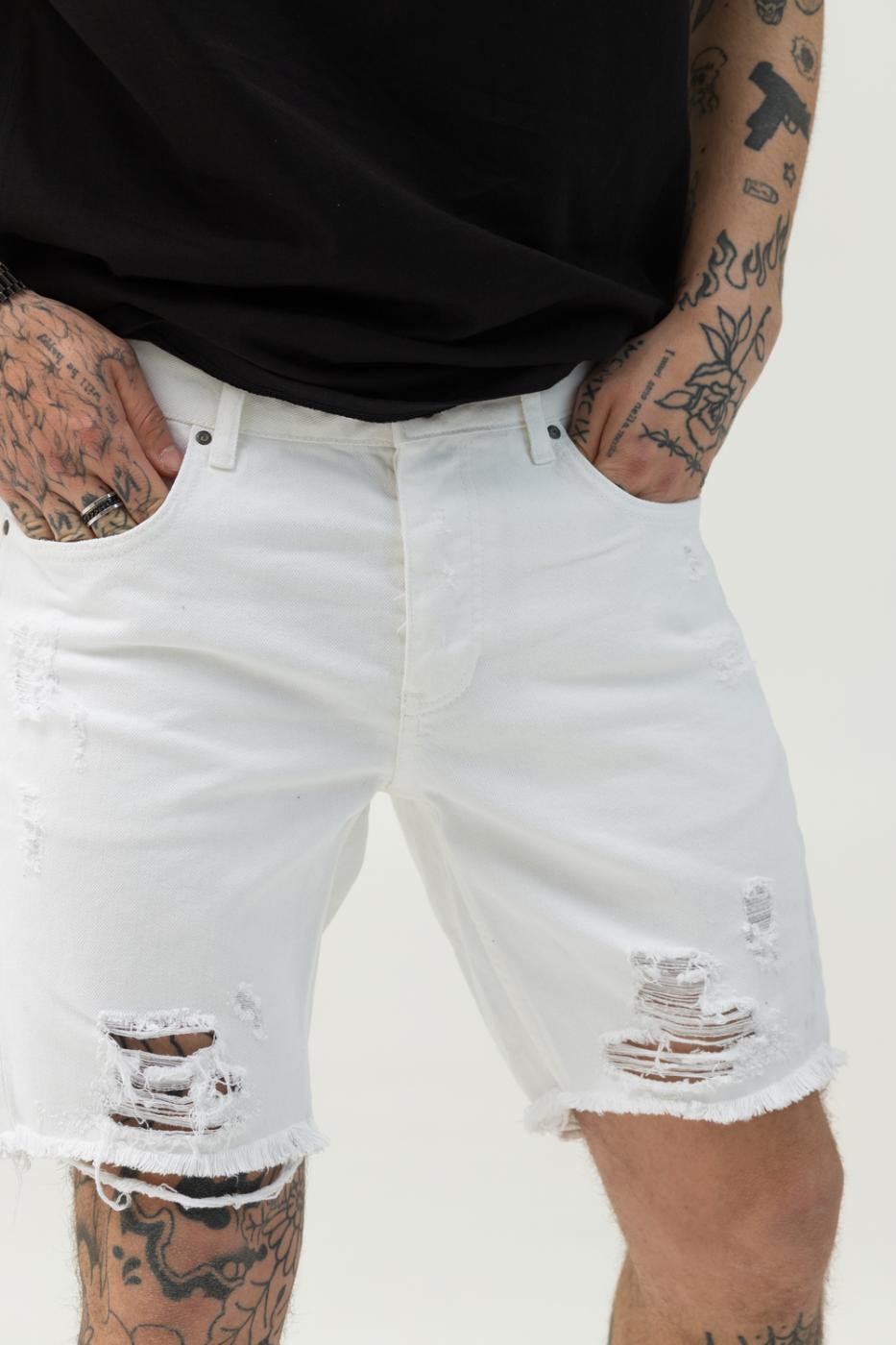Стильные джинсовые шорты BEZET белые - Фото 4