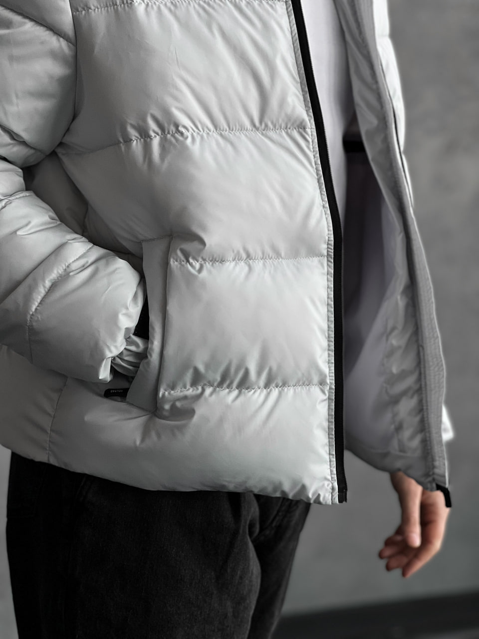 Чоловіча куртка стьобана демісезонна Reload Blackout світло-сірий - Фото 5