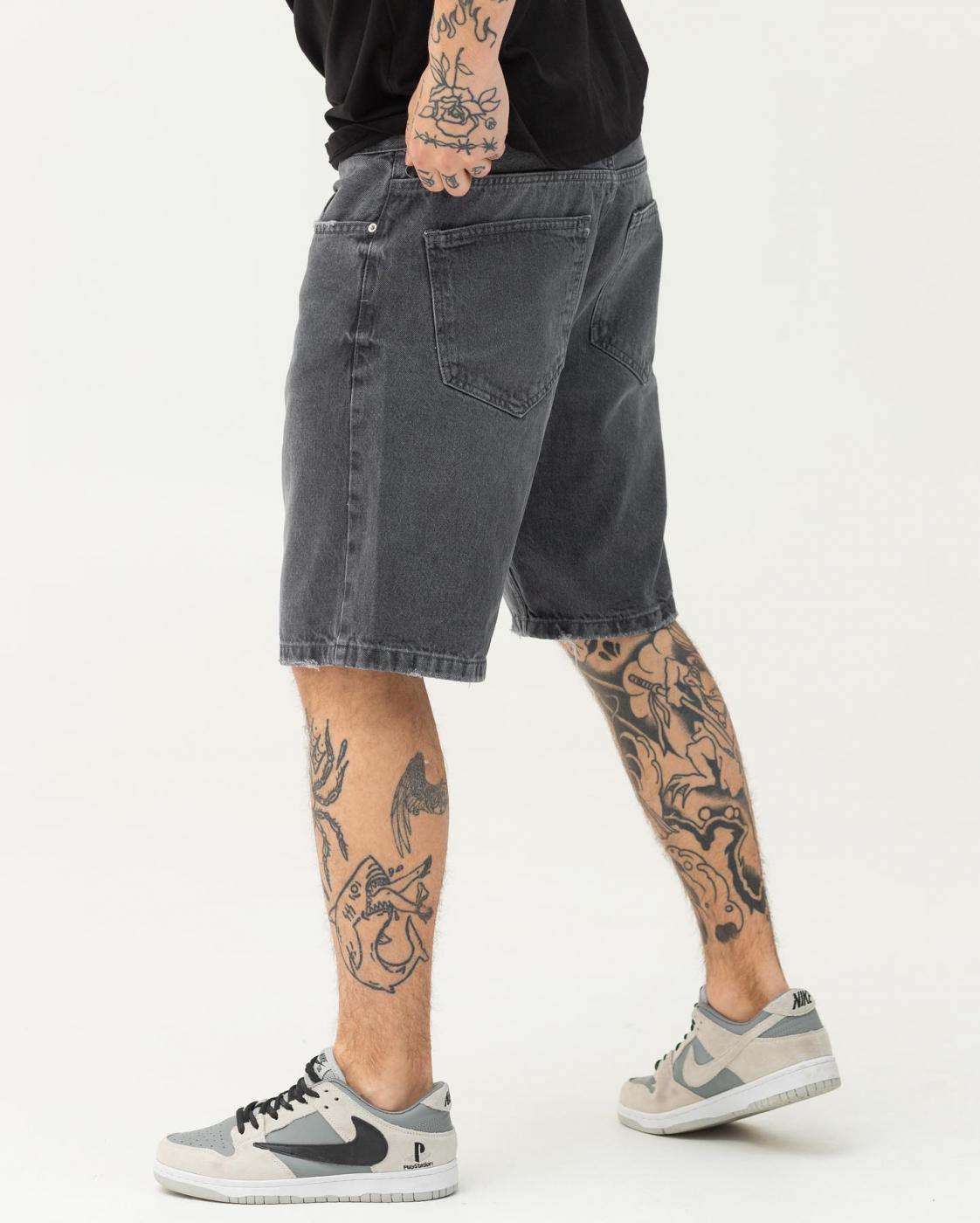 Темно-серые джинсовые шорты BEZET базовые - Фото 2