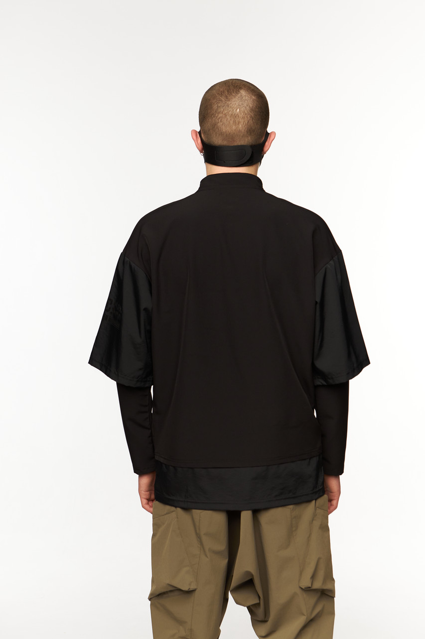 Лонгслив-кимоно, черный от бренда TUR WEAR, модель SM-2408 - Фото 3