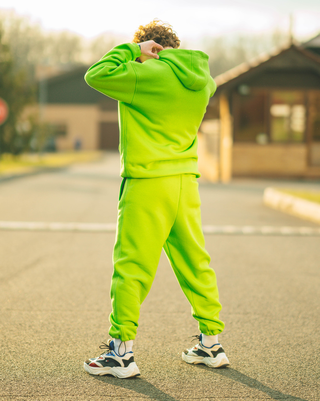 Теплий спортивний костюм оверсайз OGONPUSHKA Scale неон салатовий Пушка Огонь - Фото 5