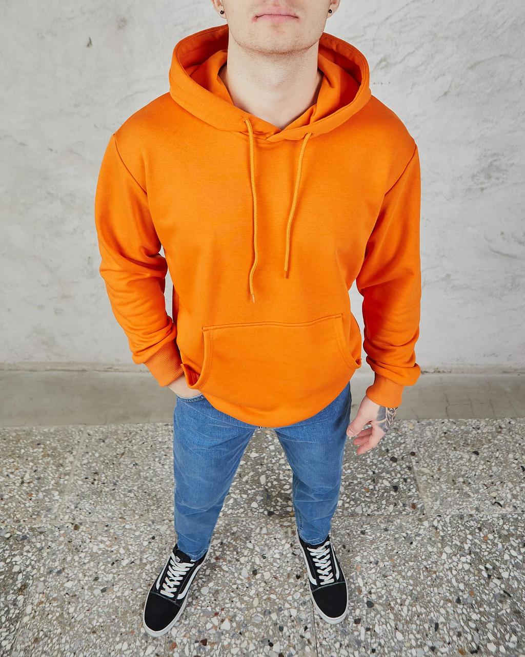 Худі чоловічий помаранчевий без принта від бренду ТУР TURWEAR - Фото 3
