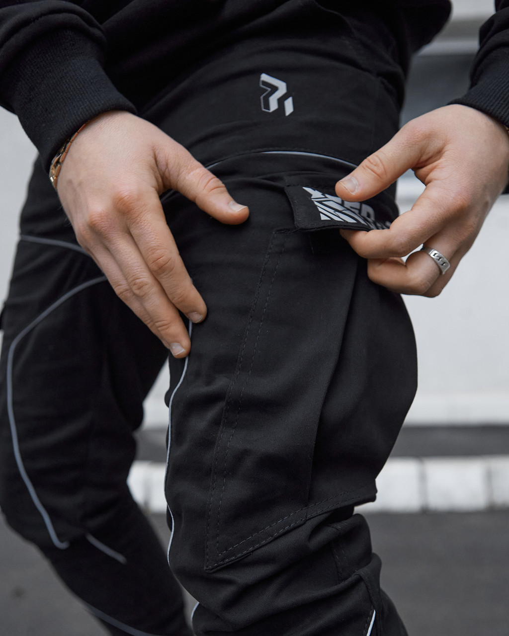 Теплі штани карго чоловічі OGONPUSHKA Xeed чорні з рефлективом Пушка Огонь - Фото 5